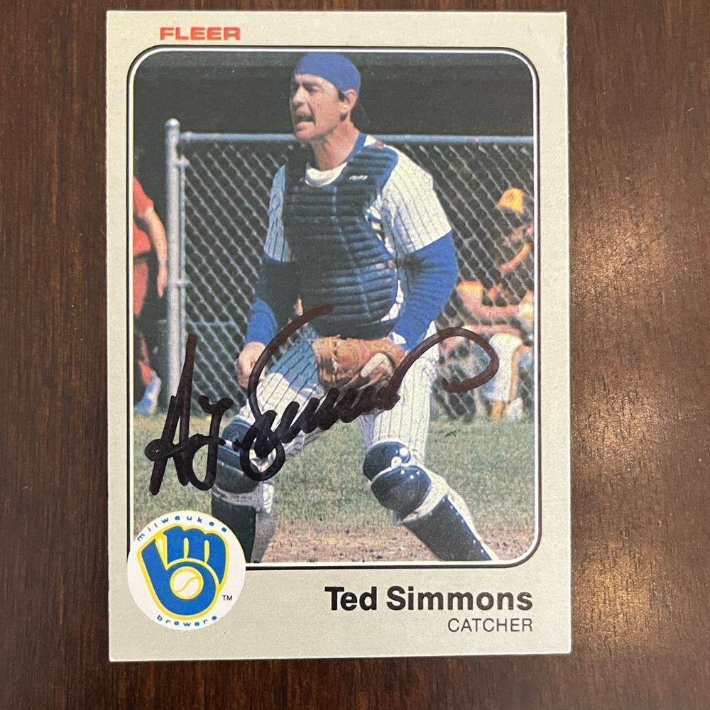 Ted Simmons Autographed Card